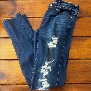 Hollister Ripped Dark Indigo Skinny Jeans